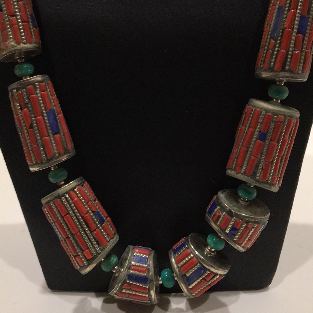 Heavy weight beads beaded necklace